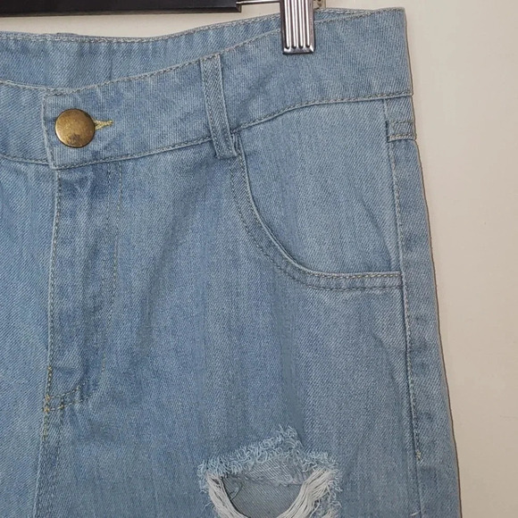 CHOIES Light Blue High Waisted Distressed Jeans - Picture 7 of 13